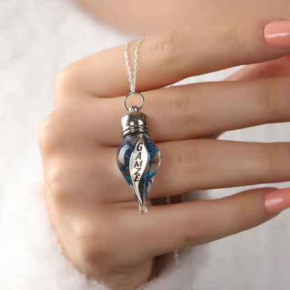 925 Ayar Gümüş Kişiye Özel Fanus Tasarımlı İsimli Kolye