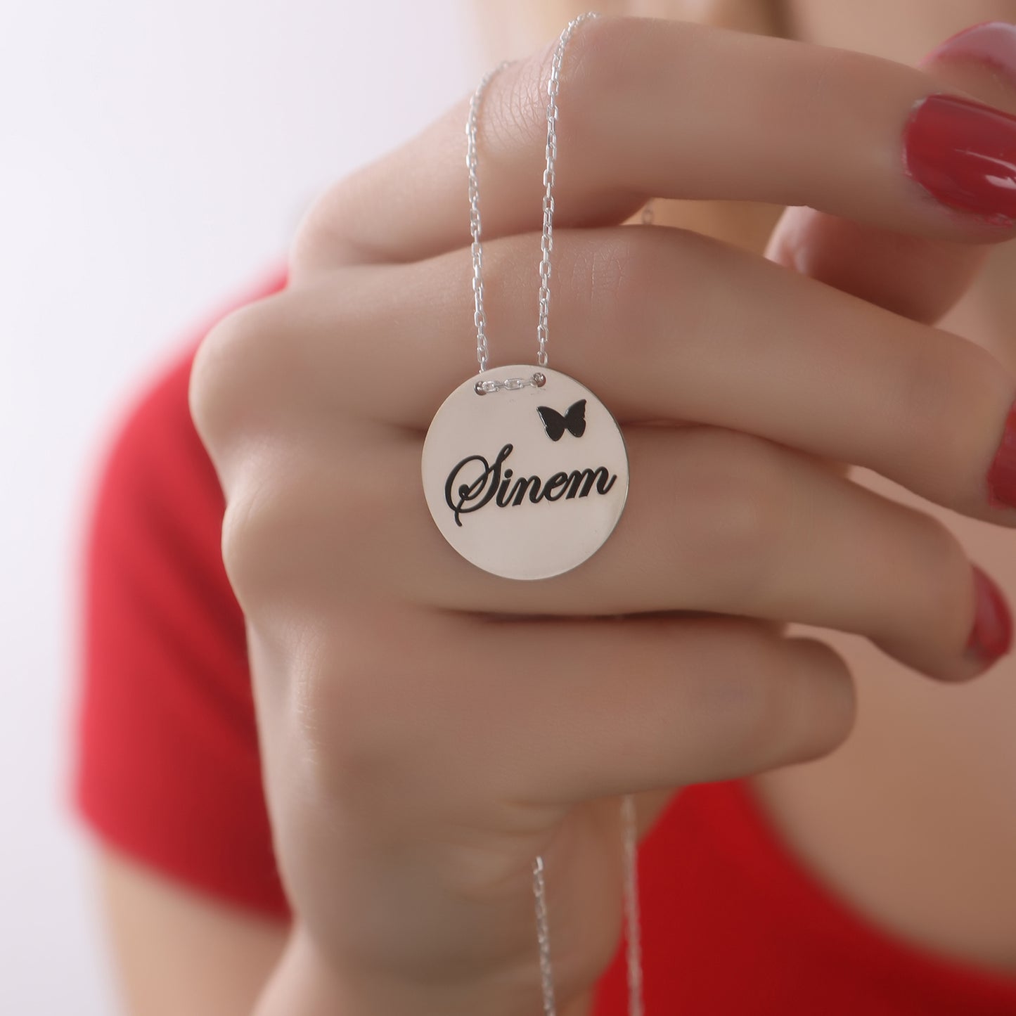 925 Ayar Gümüş Kişiye Özel İsimli Plaka Kolye