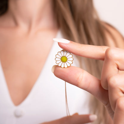 925 Ayar Gümüş Papatya Tasarımlı Kolye