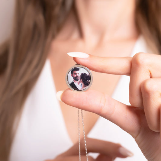 925 Ayar Gümüş Kişiye Özel Fotoğraf Baskılı Kolye