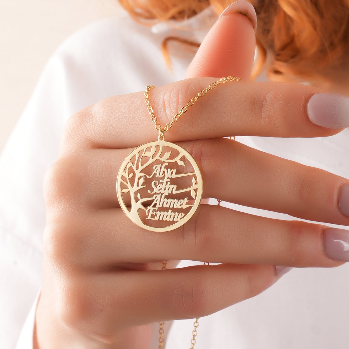 925 Ayar Gümüş Kişiye Özel Hayat Ağacı Tasarımlı Kolye