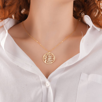 925 Ayar Gümüş Kişiye Özel Hayat Ağacı Tasarımlı Kolye