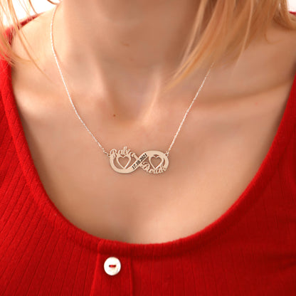 925 Ayar Gümüş Kişiye Özel Sonsuzluk İsim ve Tarih Kolye