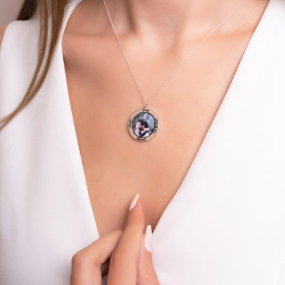 925 Ayar Gümüş Kişiye Özel Fotoğraflı Kolye