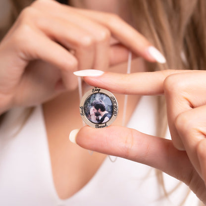 925 Ayar Gümüş Kişiye Özel Fotoğraflı Kolye