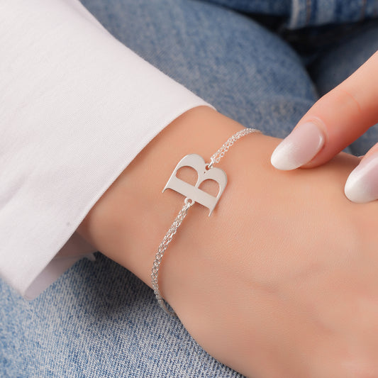 925 Ayar Gümüş Kişiye Özel Harf Bileklik