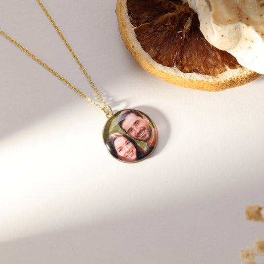925 Ayar Gümüş Kişiye Özel Renkli Fotoğraf Kolye