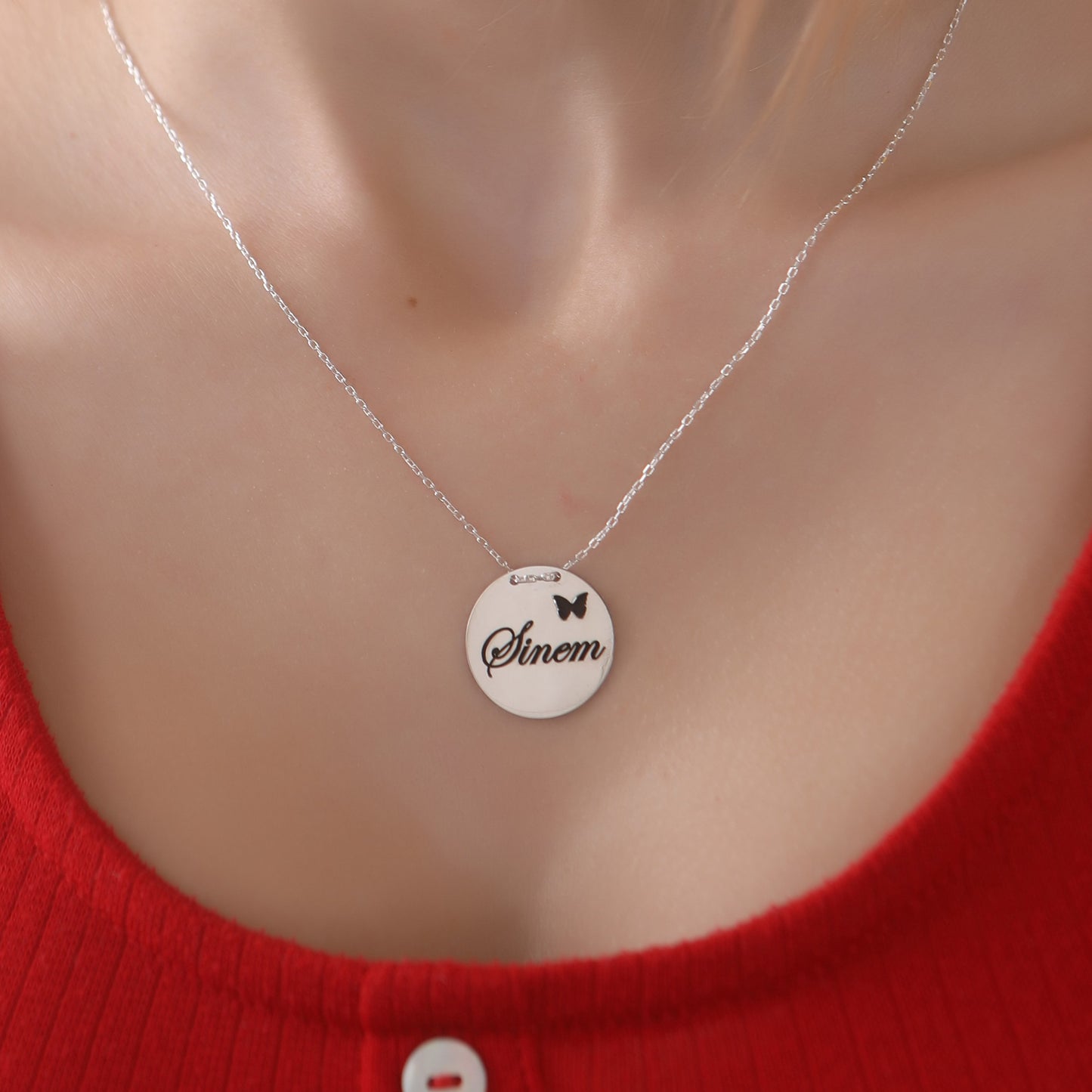 925 Ayar Gümüş Kişiye Özel İsimli Plaka Kolye