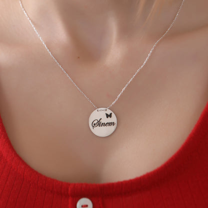 925 Ayar Gümüş Kişiye Özel İsimli Plaka Kolye