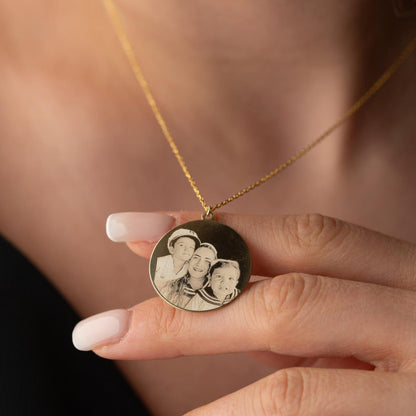 925 Ayar Gümüş Kişiye Özel Fotoğraf Baskılı Kolye