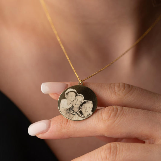 925 Ayar Gümüş Kişiye Özel Fotoğraf Baskılı Kolye