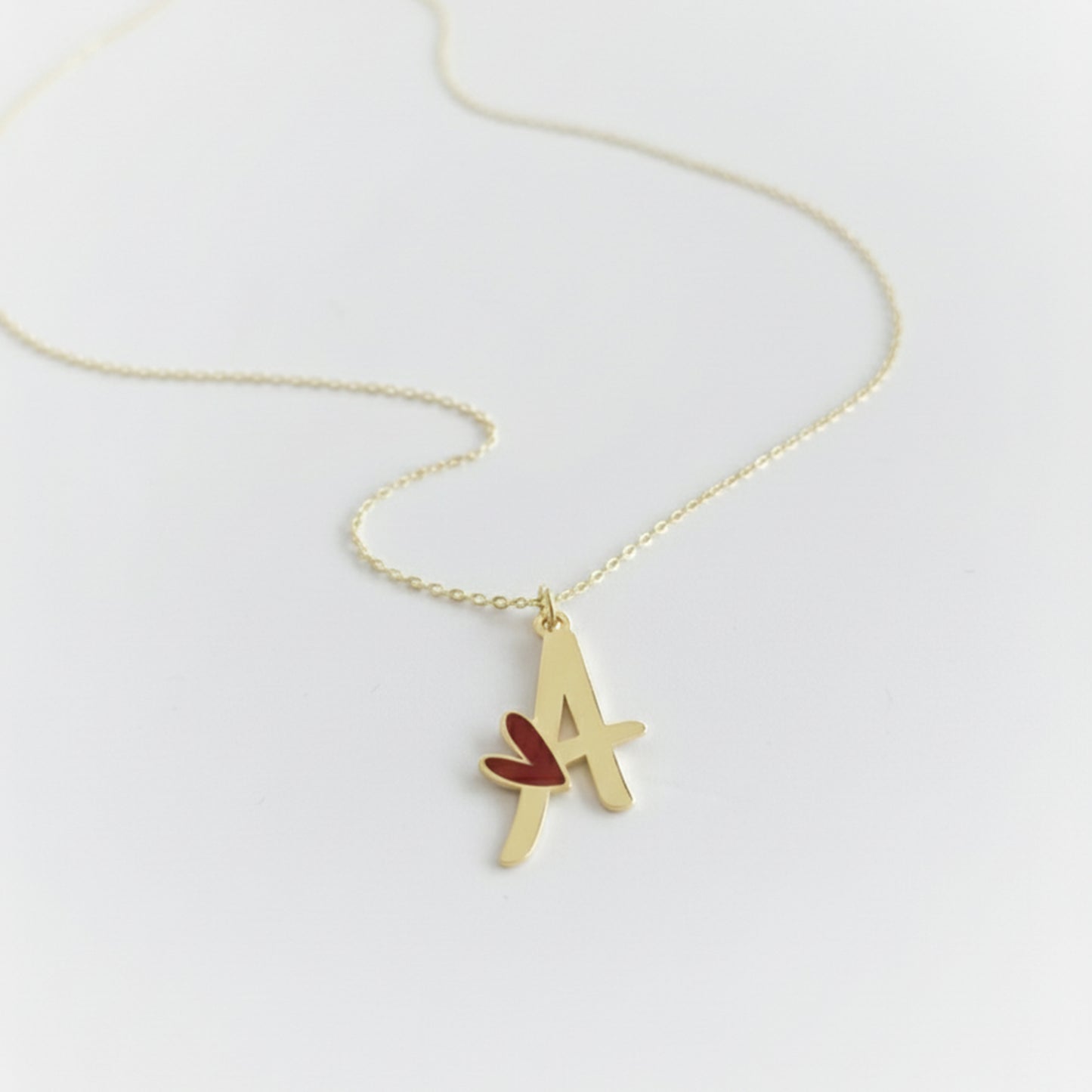 925 Ayar Gümüş Kalp Detaylı Kişiye Özel Harf Kolye